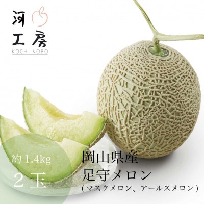 メロン ギフト 足守メロン アールスメロン 岡山県産 2玉入り(1玉 約1.4kg)糖度14度以上