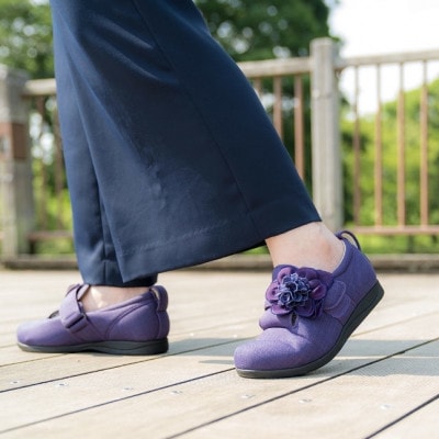 【岡山発】花付きケアシューズohanaの想い　ダリア(ピンク)Lサイズ　プレゼントにも