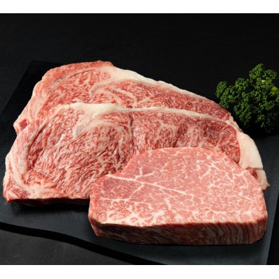 あか牛極上ヒレ&サーロインステーキセット (ヒレ150g サーロイン200g×2たれ付)(津奈木町)