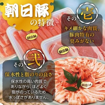 朝日豚ロース肉しゃぶしゃぶ用1kg(500g×2パック) 山口ファーム直送