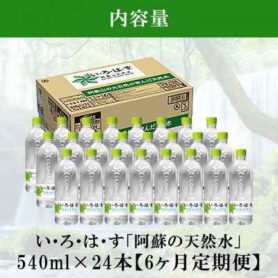【毎月定期便】い・ろ・は・す 阿蘇の天然水(540ml×24本)1ケース全6回