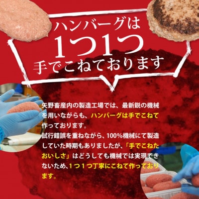 【矢野畜産】創業70年以上!メディアでも紹介「熊本産あか牛使用・手ごね生ハンバーグ」150g×10個