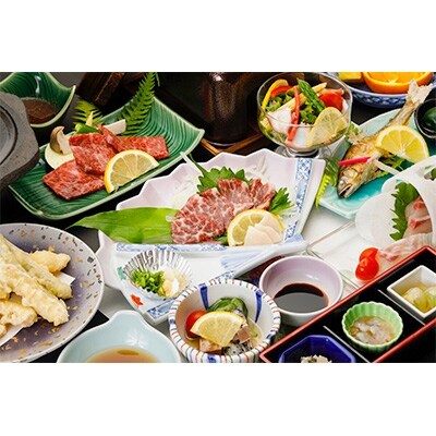 【杖立温泉】旅館ふくみ　ペア宿泊券(肥後スイート露天風呂付き和洋室・1泊2食付き)