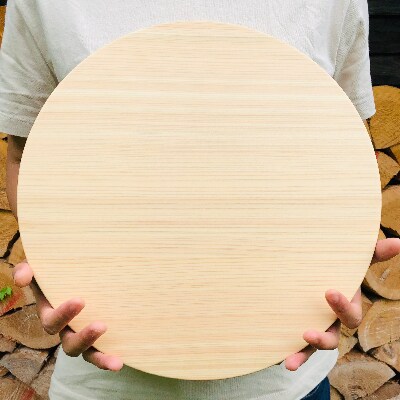 木製まんまるまな板　-LLサイズ-　直径約32cm　天然ヒノキ無垢材