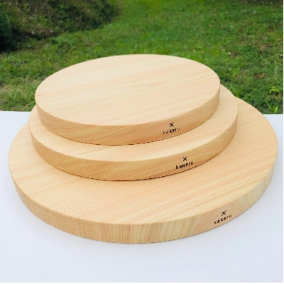 木製まんまるまな板　-LLサイズ-　直径約32cm　天然ヒノキ無垢材