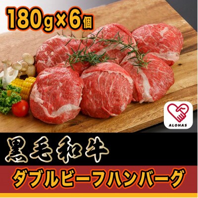 黒毛和牛ダブルビーフハンバーグ　約180g×6個(小国町)
