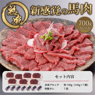 馬肉 赤身 約700g 専用たれ付き (熊本県小国町)