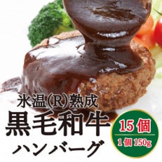 氷温(R)熟成 黒毛和牛ハンバーグ 約150g&times;15(小国町)