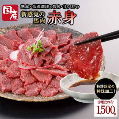 国産 馬肉 赤身 約1.5kg 専用たれ付き(小国町)
