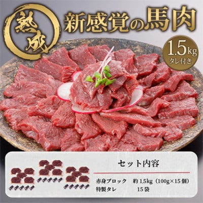 馬肉 赤身 約1.5kg 専用たれ付き(小国町)