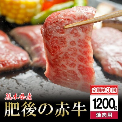 【毎月定期便】肥後の赤牛焼肉用　1200g(小国町)全3回