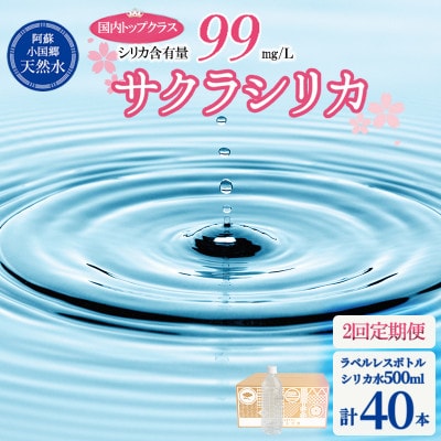 【毎月定期便】阿蘇小国郷が育む天然のシリカ水「サクラシリカ」500ml×40本全2回