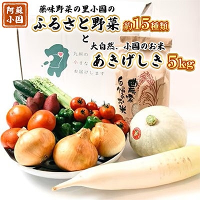 【阿蘇小国町】薬味野菜の里小国ふるさと野菜とお米(あきげしき)5kgの詰め合わせ