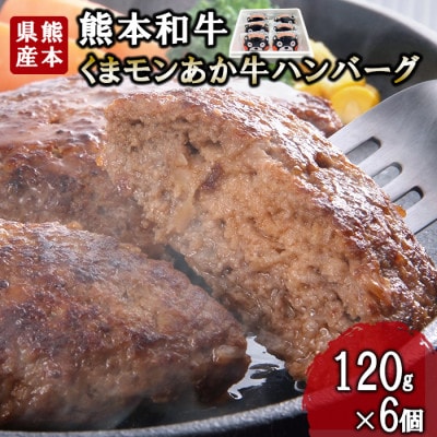 くまモンあか牛 ハンバーグ 120g計6個セット(小国町)
