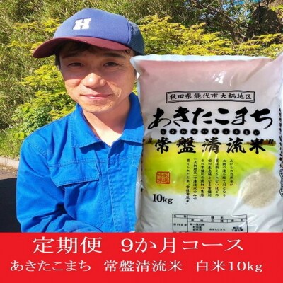 《定期便9ヶ月》【白米】秋田県産 あきたこまち 10kg×9回[No.5335-0057]