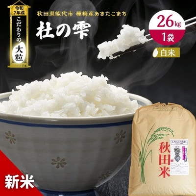 令和7年産 精米 あきたこまち 杜の雫 26kg こだわりの大粒[No.5335-0212]