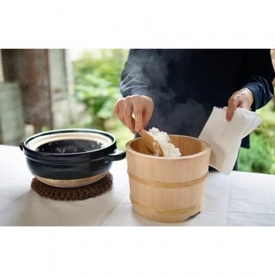 秋田杉 おひつ(五合用)樽冨かまた[No.5335-0030]
