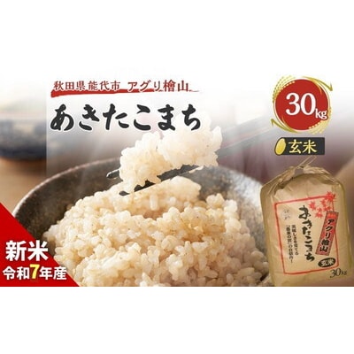 【玄米】秋田県産 あきたこまち 30kg アグリ檜山[No.5335-0038]