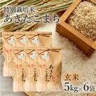 令和7年産 玄米 あきたこまち 30kg (5kg×6袋)  特別栽培米[No.5335-0357]