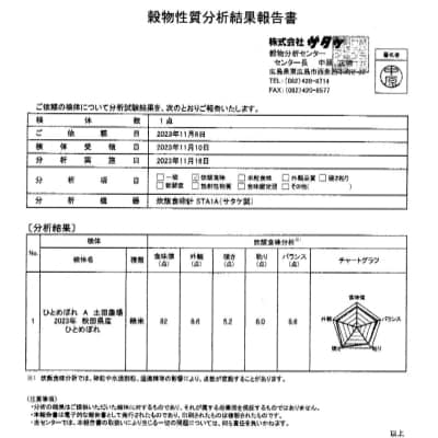 【3分搗き精米】ひとめぼれ 10kg(5kg×2袋)秋田県 能代市産[No.5335-0394]