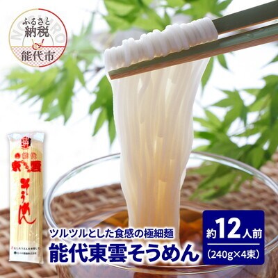 そうめん 能代東雲そうめん 240g(約3人前)×4束 なべや製麺[No.5335-1370]