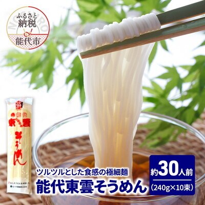 そうめん 能代東雲そうめん 240g(約3人前)×10束 なべや製麺[No.5335-1371]