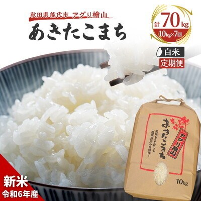  《定期便7ヶ月》【白米】秋田県産 あきたこまち 10kg×7回 [No.5335-0642]