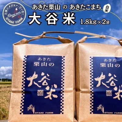 令和6年産 あきた栗山 大谷米あきたこまち 3.6kg オータニファーム[No.5335-1499]