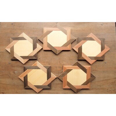 秋田杉の組子コースター 5個セット[No.5335-1689]