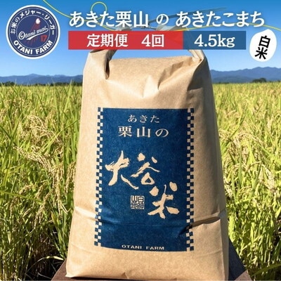 【定期便4ヶ月】令和7年産 あきたこまち 4.5kg ×4回 [No.5335-1730]