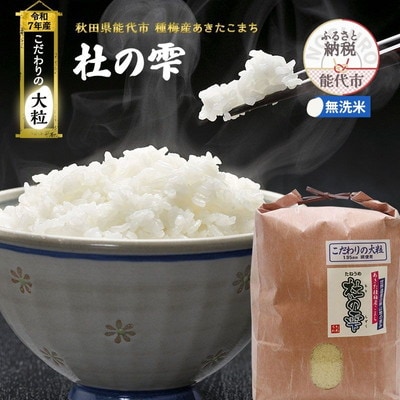 令和7年産 無洗米 あきたこまち 杜の雫 9kg こだわりの大粒[No.5335-1619]