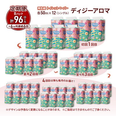 6ヵ月定期便 トイレットペーパー 香り付き シングル  96個×6回 [No.5335-1822]