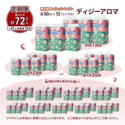 12ヵ月定期便 トイレットペーパー 香り付き シングル 72個×12回[No.5335-1878]