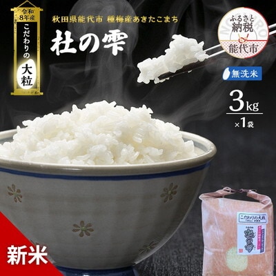 新米 令和8年産 無洗米 秋田県産 あきたこまち 3kg[No.5409-0041]