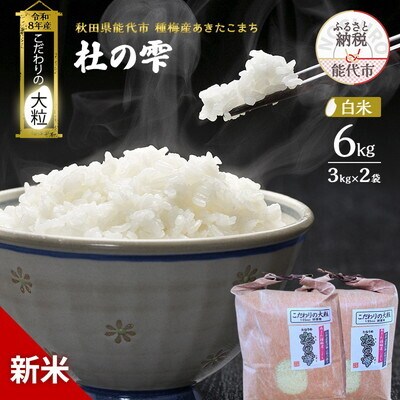 新米 令和8年産 白米 秋田県産 あきたこまち 6kg(3kg×2)[No.5409-0049]