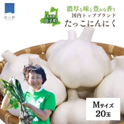 濃厚な味わいの田子町ブランド!たっこにんにくMサイズ20玉(青森県田子町産にんにく)
