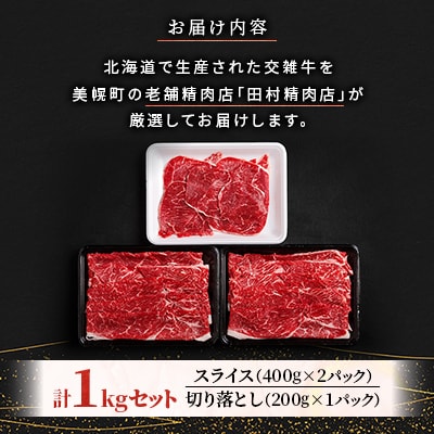 田村精肉店の北海道産交雑牛1kgセット