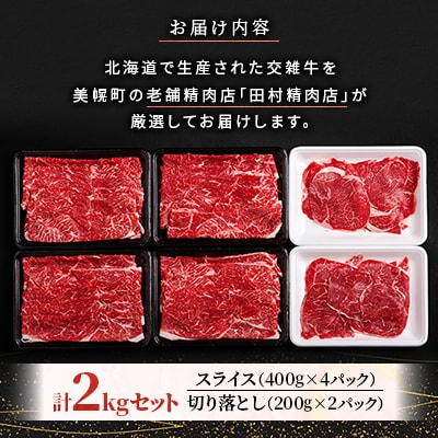 田村精肉店の北海道産交雑牛2kgセット