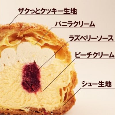 冷凍シュークリーム ピーチメルバ味　4個