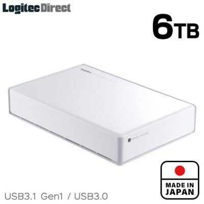 ロジテック ハードディスク(HDD) 6TB スタンダードタイプ/白/LHD-EN60U3WSWH