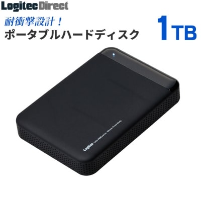 【055-10】ロジテック ハードディスク 1TB 耐衝撃ポータブル/【LHD-PBM10U3BK】