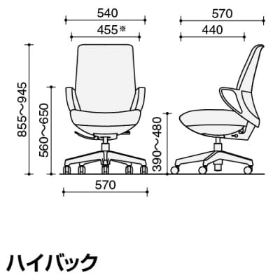 コクヨチェアー　ピコラリビナ(ブラック・本体白・黒脚)/ハイバック