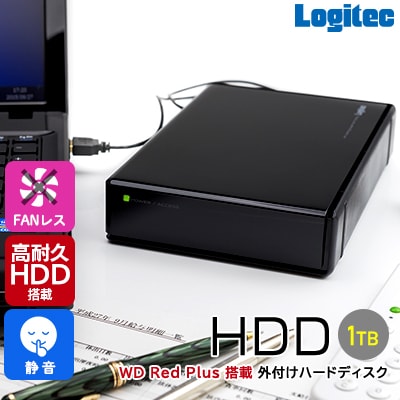  ロジテック WD Red plus搭載 外付けHDD LHD-EN1000U3WR 066-03