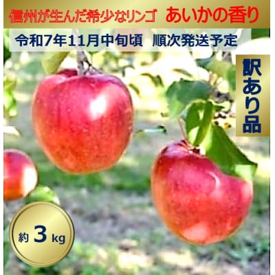 令和7年11月以降発送　傷等訳あり・ご家庭用　甘い!希少!りんご　幻のあいかの香り　
