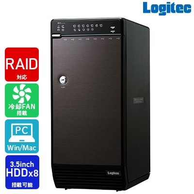 ロジテック 外付けHDDケース 8BAY RAID機能搭載 LHR-8BRHEU3 193-01