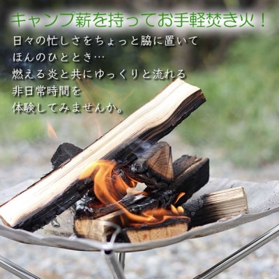 キャンプ薪　(ナラ約4kg、ヒノキ約4kg、焚き付け5本)　30cm・樹皮除去