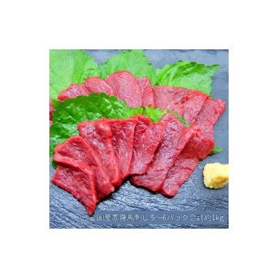 国産 馬刺し 赤身 1kg(5～6パック) 国産馬刺し 冷凍 伊那 信州【051-09】
