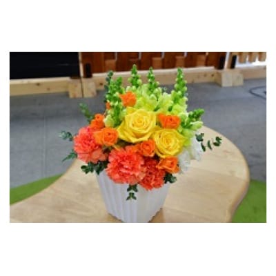 【12ヶ月定期便】フラワーアレンジ(ギフトにも)花の名産地伊那から全国へ　旬の切り花を1鉢お届け