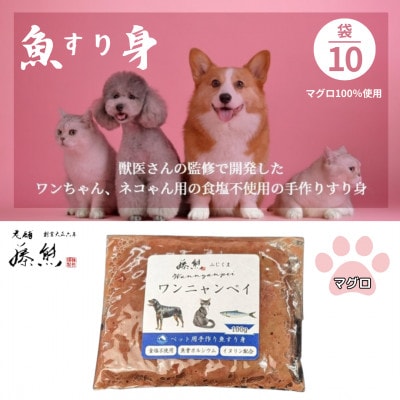 【ペットフード10袋】ワンニャンペイマグロ　犬用・猫用(獣医監修品)