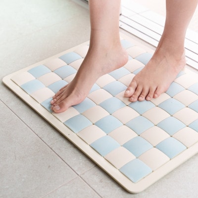 PUREREFRE 珪藻土バスマット コンパクト ブルーM